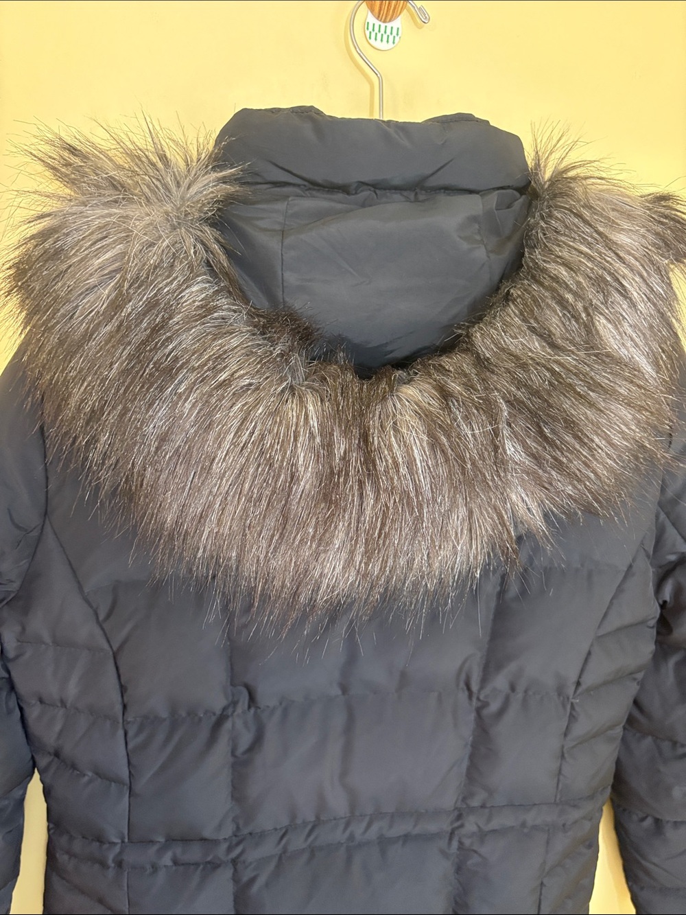 Calvin Klein | Black Long Hooded Puffer Parka Quilted Zip Snap Coat Jacket Small - Picture 9 of 16